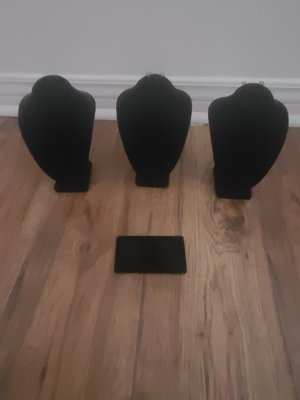 Black Velvet Necklace Display Busts - Set of 3 with Matching Tray